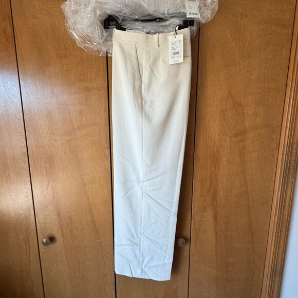 Theory Admiral Crepe Relaxed Straight Pants Color Rice - Picture 6 of 8